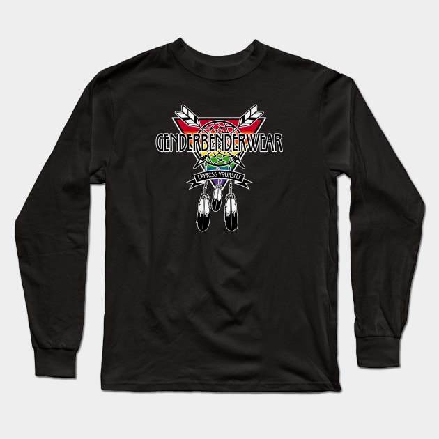 GenderBenderWear Dreamcatcher Logo (Black) - "Express Yourself" Long Sleeve T-Shirt by GenderBenderWear